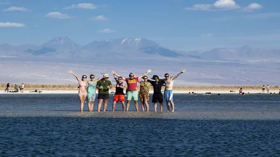 Cejar Lagoon, Tebenquiche Lagoon and Ojos del Salar - Floating in the turquoise water at Cejar Lagoon
