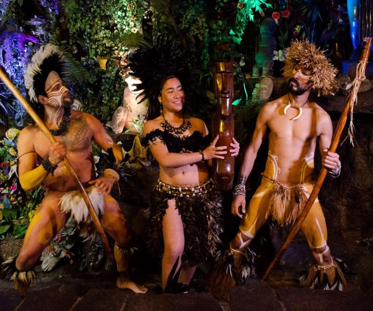 Dinner Show in Bali Hai with Wine refill and transportation - Polynesian dance shifts the evening to Easter Island and Tahiti