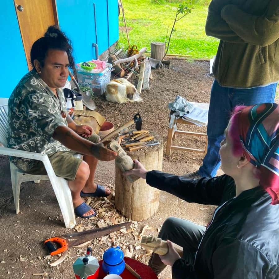 Easter Island: Demo of How to Carve a Moai statue - Why This Small Rapa Nui Class Feels Different