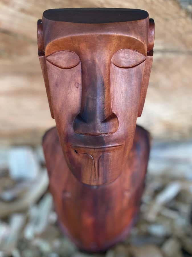 Easter Island: Demo of How to Carve a Moai statue - Watching a Moai Take Shape