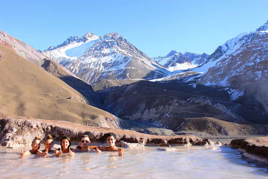 From Santiago: Maipo Canyon Volcano and Hot Spring Tour - From Santiago to the high Maipo Canyon