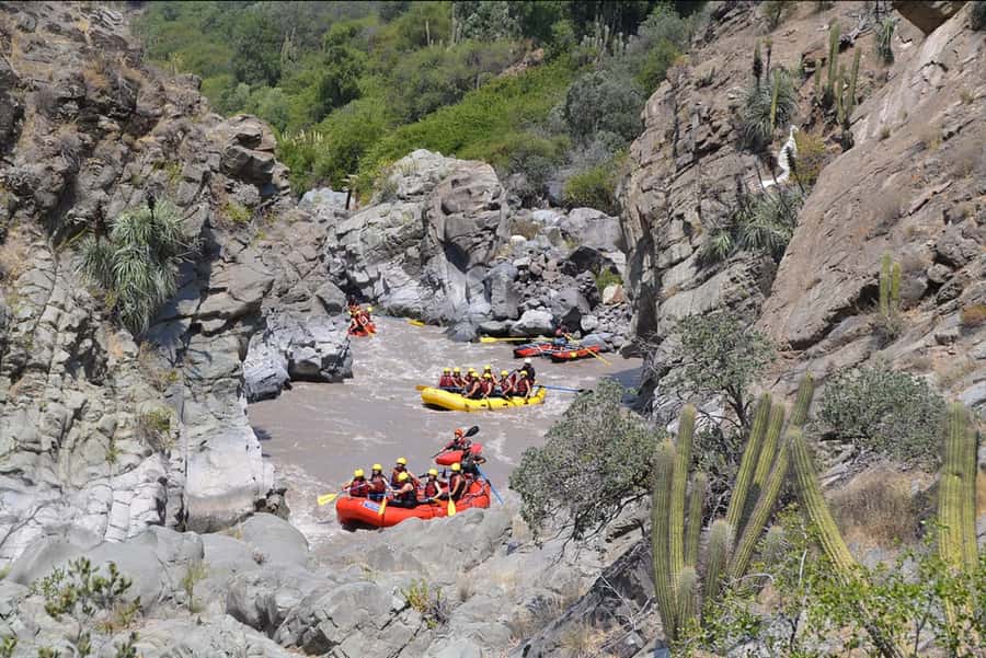From Santiago: Rafting in the Maipo Canyon - Getting fitted for cold Maipo water