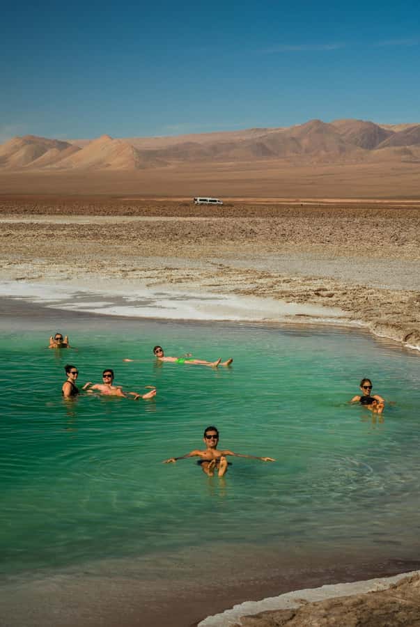 San Pedro Atacama: Baltinache Lagoons - Floating in the salt water