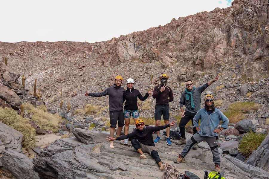 San Pedro de Atacama: Desert Tour with Canyoning & Trekking - Learning the ropes at the canyon entrance