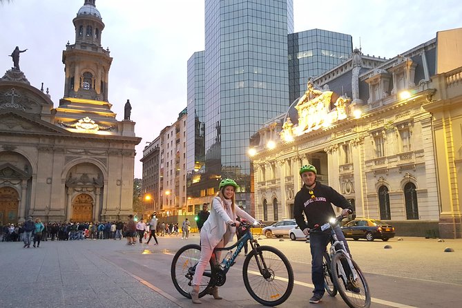 Santiago Evening Bike Tour - Plaza Baquedano marks the change from new Santiago to old