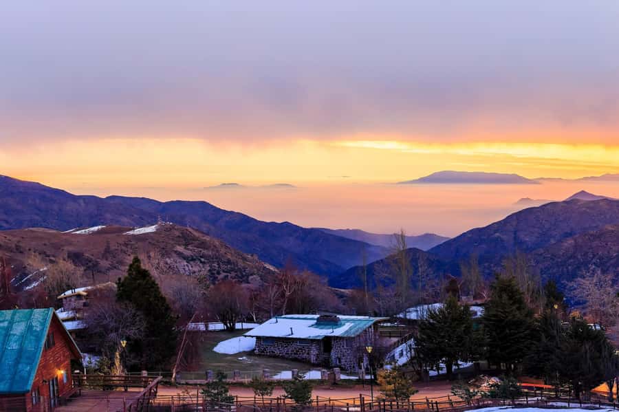 Sunset over the Andes Mountains - The first viewpoint, where the scale becomes clear